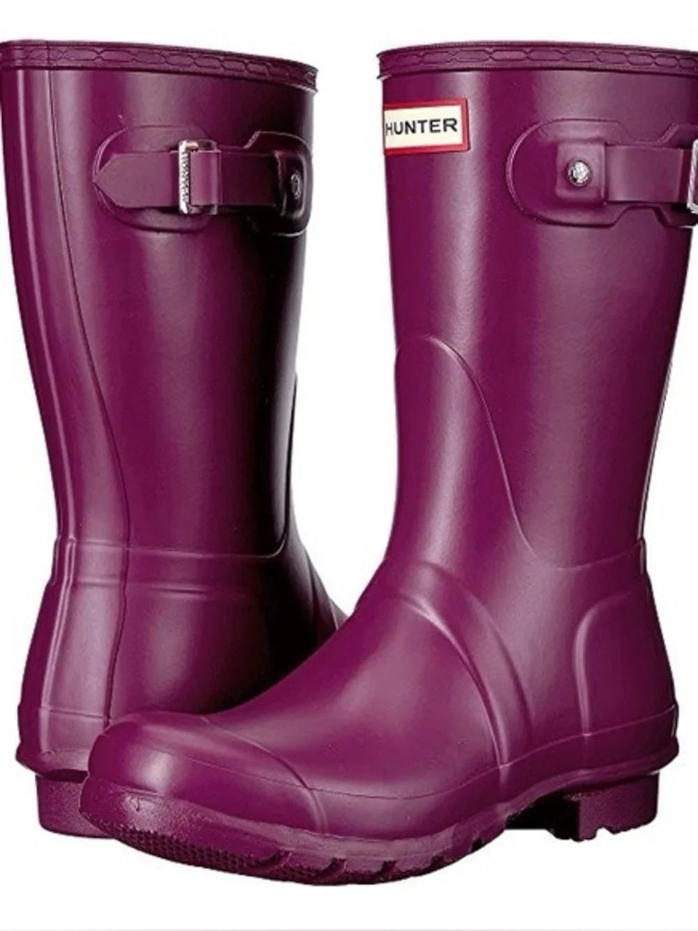 Hunter Original Gloss Short Rain Boots Purple Plum Waterproof Women’s US 6 EU 5